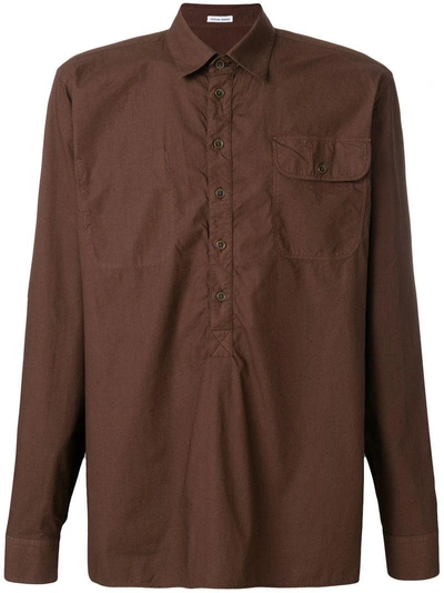 Shop Tomas Maier Riviera Cotton Shirt - Brown