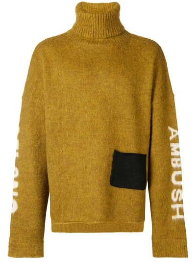 Shop Ambush Turtleneck Oversized Sweater - Brown