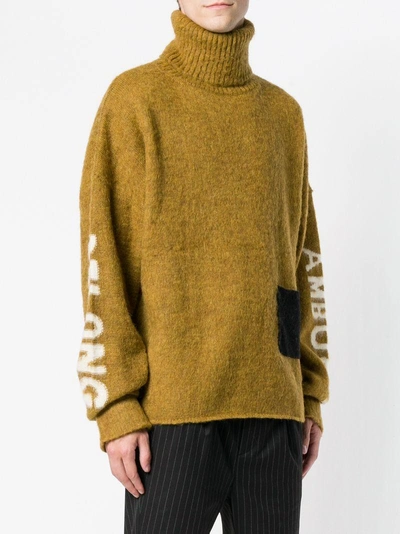 Shop Ambush Turtleneck Oversized Sweater - Brown