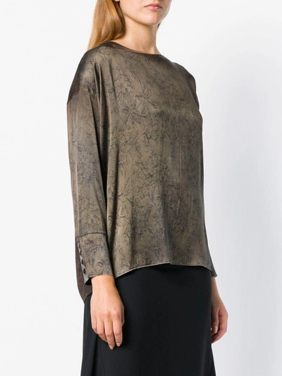 Shop Avant Toi Printed Blouse In Green