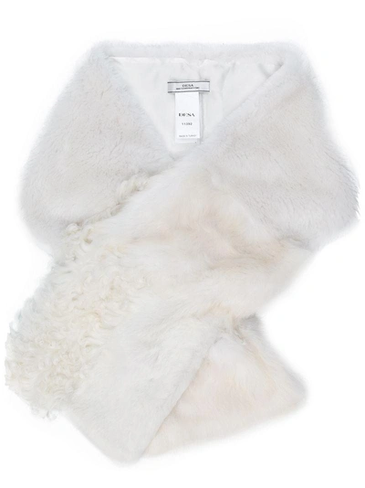 Shop Desa Collection Fur Scarf - White