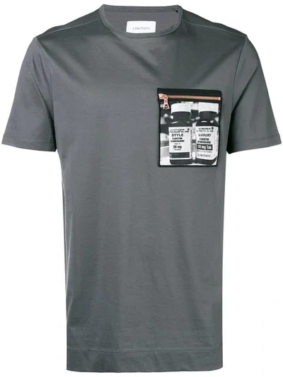 Shop Limitato Zipped Pocket T In Grey
