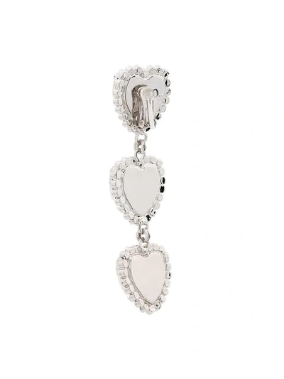 Shop Alessandra Rich Heart Crystal Earrings - Metallic