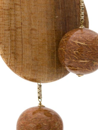 Shop Rosantica Brown Bambu Asymmetric Wood Earrings