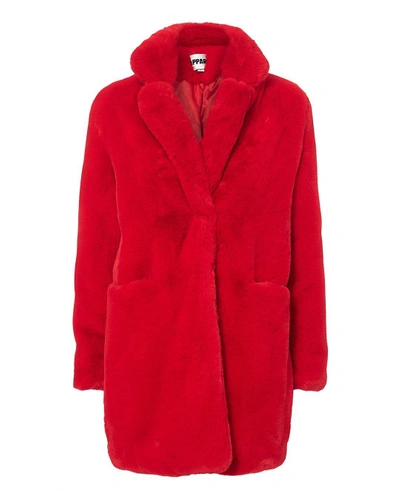 Shop Apparis Sophie Red Faux Fur Coat  Red S