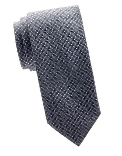 Shop Brioni Woven Box Tie In Blue