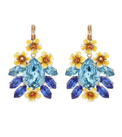Shop Dolce & Gabbana Crystal-embellished Earrings In Multicoloured