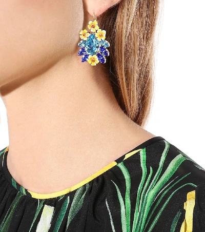 Shop Dolce & Gabbana Crystal-embellished Earrings In Multicoloured