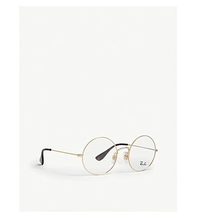 Shop Ray Ban Ja-jo Round Glasses In Gold