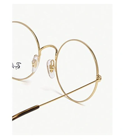Shop Ray Ban Ja-jo Round Glasses In Gold
