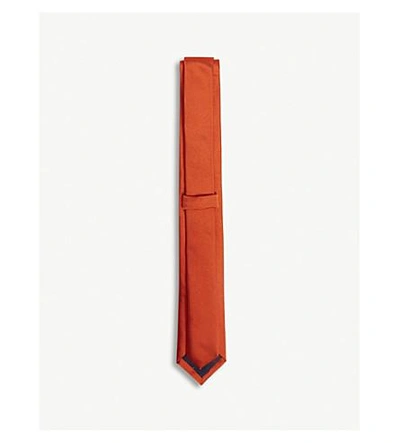 Shop Paul Smith Solid Silk Tie In Bright Orange