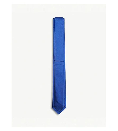 Shop Paul Smith Solid Silk Tie In Cobalt Blue