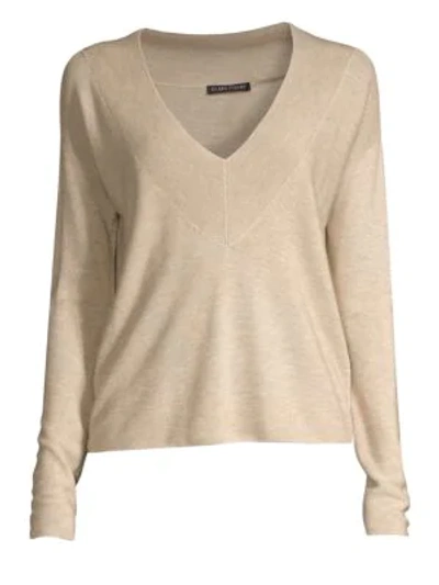Shop Eileen Fisher V-neck Pullover Sweater In Maple Oat