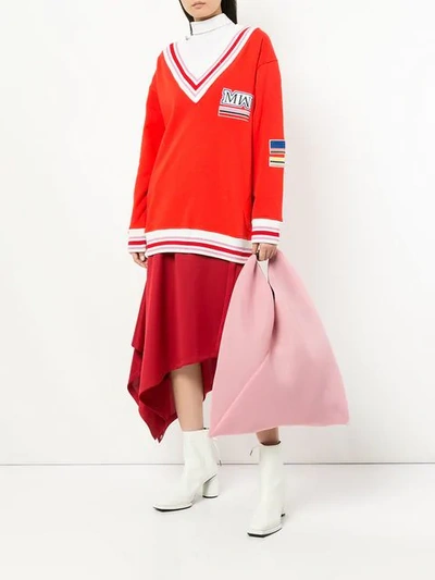 Shop Mm6 Maison Margiela Japanese Tote Bag - Pink