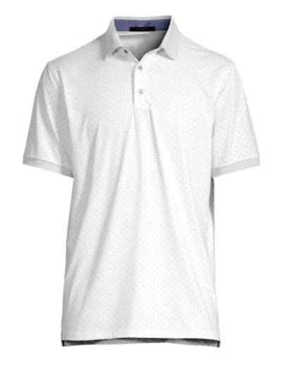 Shop Greyson Icon Dotted Polo Shirt In Arctic