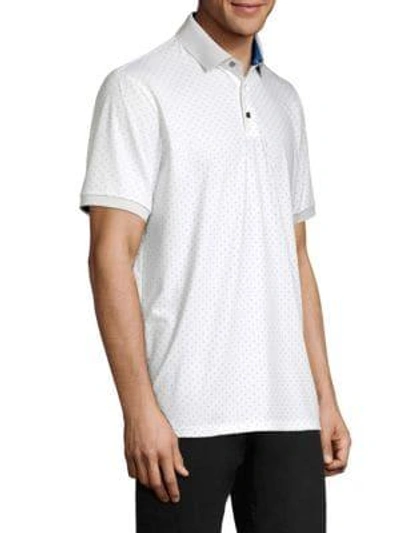 Shop Greyson Icon Dotted Polo Shirt In Arctic