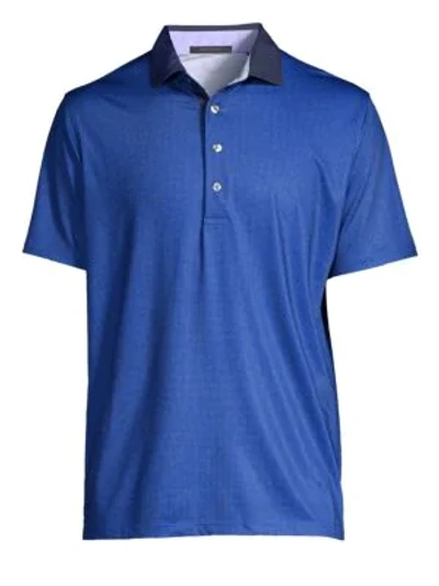 Shop Greyson Houndstooth Polo Shirt In Dart