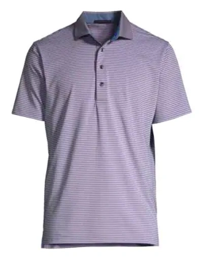 Shop Greyson Choctaw Striped Polo Shirt In Artic Eel