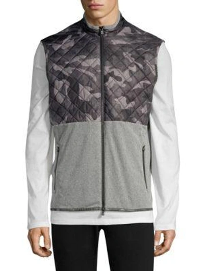 Shop Greyson Huron Quilted Camo Vest In Grey Camo
