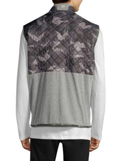 Shop Greyson Huron Quilted Camo Vest In Grey Camo