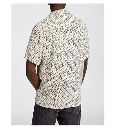 Shop Allsaints Notes Woven Short-sleeved Shirt In Ecru White