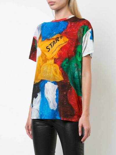 Shop Vionnet Plastic Bag Print T-shirt - Multicolour