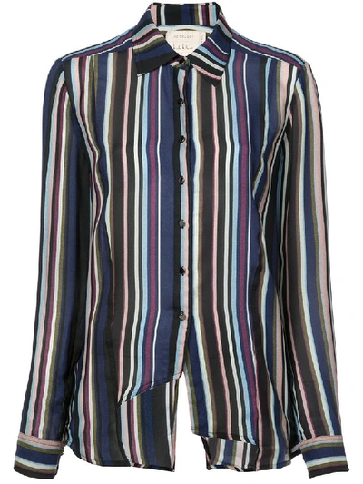 Shop Nicole Miller Flight Stripe Boyfriend Shirt - Black