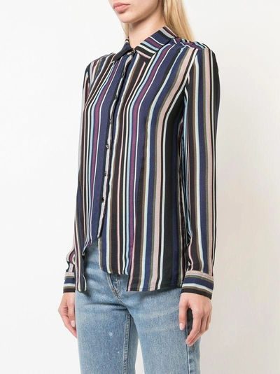 Shop Nicole Miller Flight Stripe Boyfriend Shirt - Black