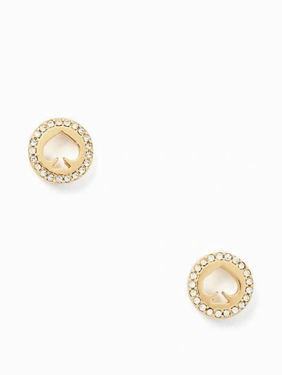 Kate Spade Spot The Spade Pave Halo Spade Studs In Clear/gold