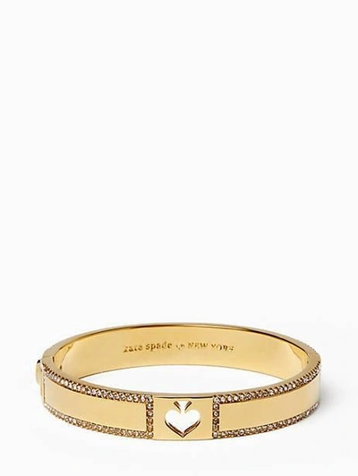 Kate Spade Hole Punch Pave Spade Hinge Bangle In Clear gold ModeSens