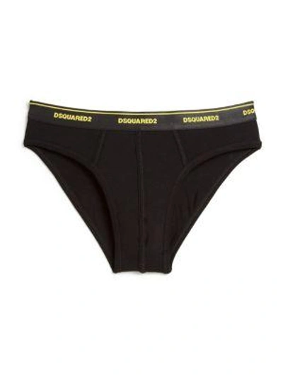 Shop Dsquared2 Jersey Logo Briefs In Yellow
