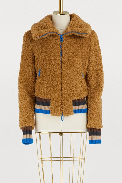 Shop Marco De Vincenzo Faux Fur Jacket In Camel