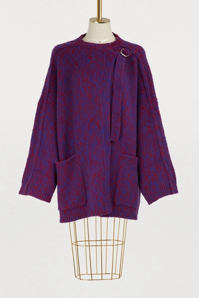 Shop Chloé Wool And Cashmere Coat In Blue - Red 1