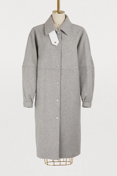 Shop See By Chloé Wool Coat In Drizzle Grey