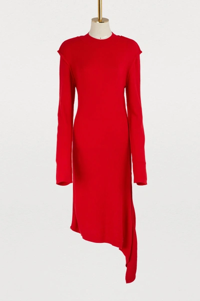 Shop Aalto Asymmetrical Midi Dress In Red