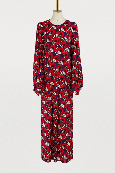 Shop Marni Long-sleeved Dress In Red