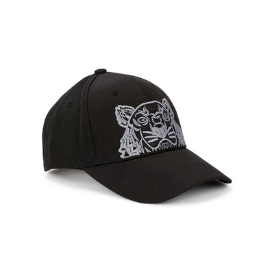Shop Kenzo Tiger-embroidered Cotton Twill Cap