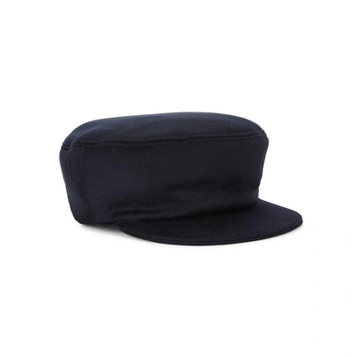 Shop Isabel Marant Étoile Naly Navy Wool-blend Cap In Black