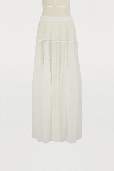 Shop Jil Sander Transparent Maxi Skirt In Ivory