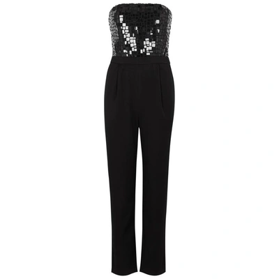 Shop Alice And Olivia Jeri Sequinned Cropped Jumpsuit In Black