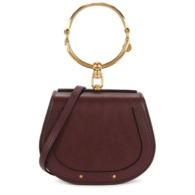 Shop Chloé Nile Small Leather Cross-body Bag In Burgundy