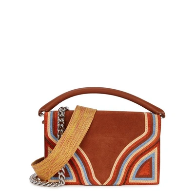 Shop Diane Von Furstenberg Bonne Soirée Suede Shoulder Bag In Brown