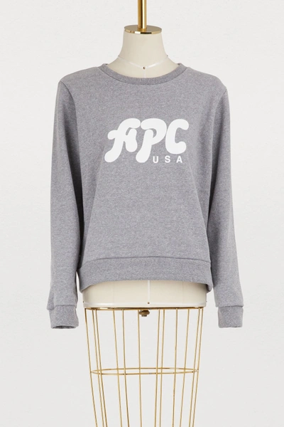 Shop Apc Emma Sweatshirt In Gris Chine