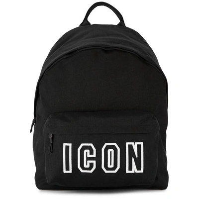 Shop Dsquared2 Icon Black Canvas Backpack