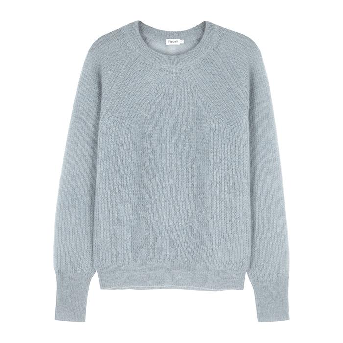 pale blue fine knit jumper
