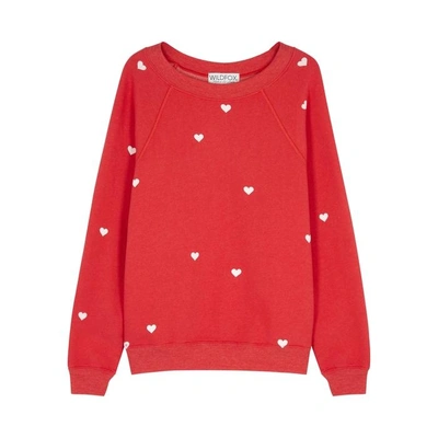 Shop Wildfox Lovestruck Sommers Fleece Sweatshirt In Red