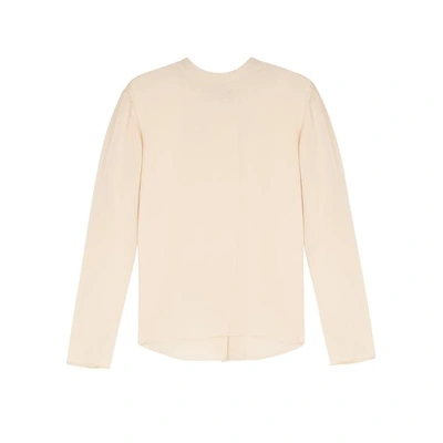 Shop Vince Biscuit Silk Blouse In Cream