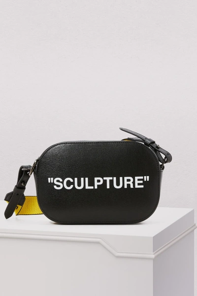 Off-white Sculpture Leather Shoulder Bag In Black