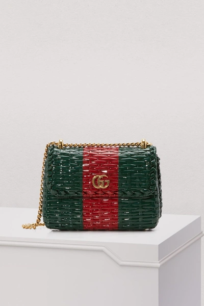 Shop Gucci Cestino Straw Mini Shoulder Bag