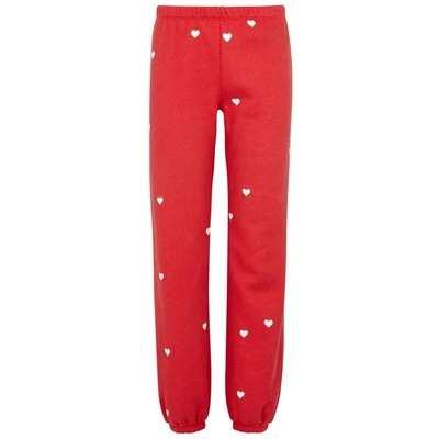 Shop Wildfox Lovestruck Fleece Sweatpants In Red
